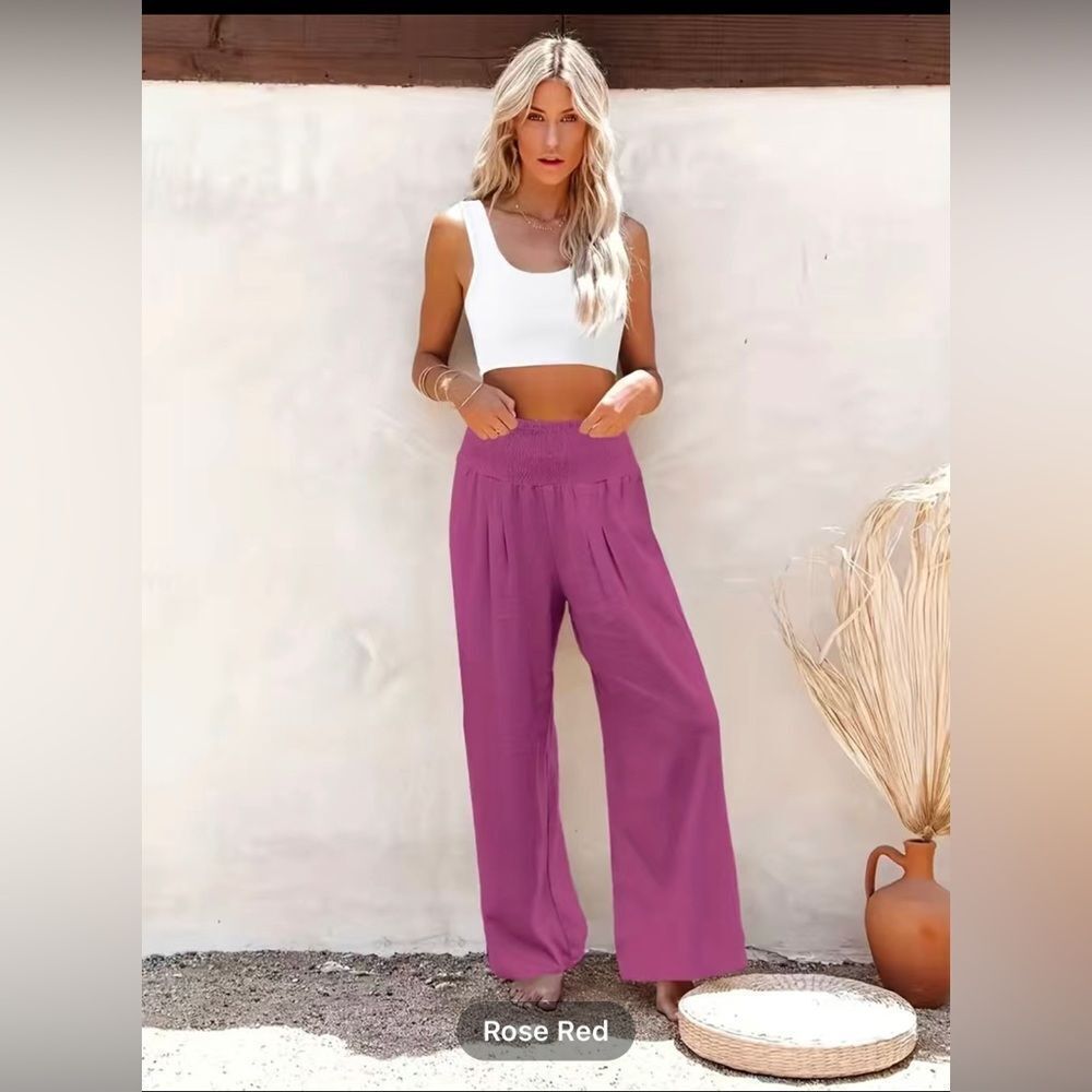 NWOT Wide Leg Casual Pants JRS XL ROSE RED (MAGENTA)